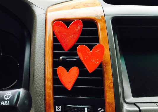 Red Heart / Love /  Car Air Vent Clip UD